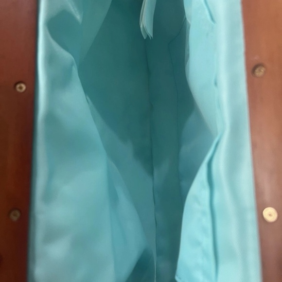 Lilly Pulitzer Bermuda Bag Clutch In Lilly's House Print Aqua Blue Interior NWOT - Picture 5 of 8